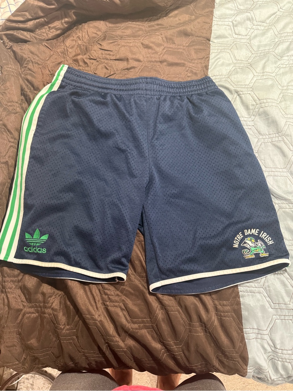 VTG Adidas Notre Dame Fighting Irish Mesh Basketball Shorts Men 2XL No Size Tag
